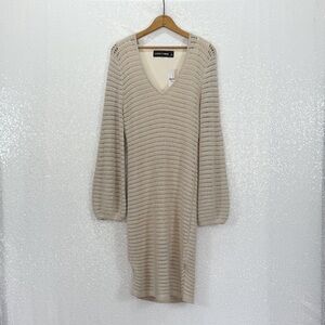 Gabrielle Union Tan Knit Sweater Dress - Size Large